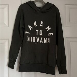 Spiritual Gangster Green Graphic Hoodie Take Me To Nirvana XS